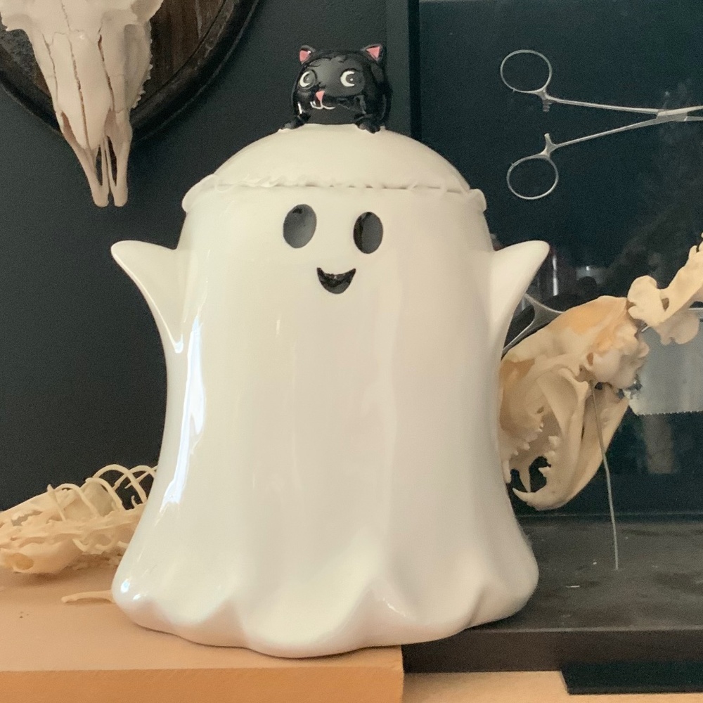Halloween 2024 viral ghost and cat cookie jar brand new